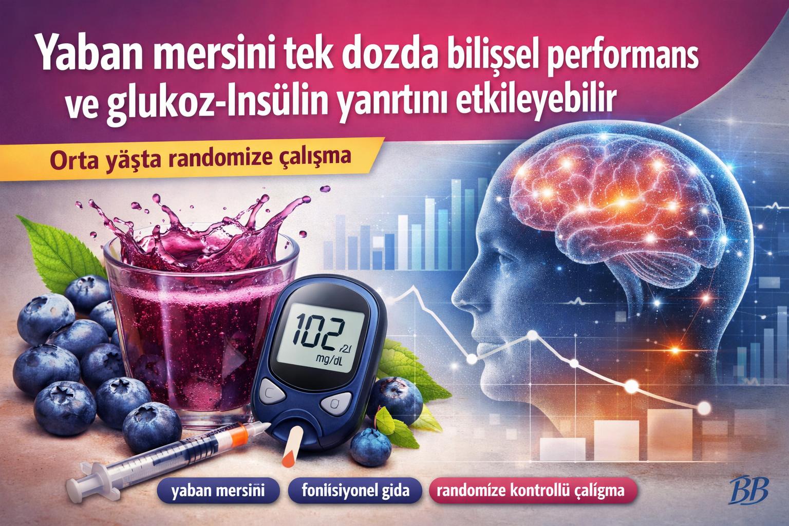 Yaban mersini tek dozda bilişsel performans ve glukoz-İnsülin yanıtını etkileyebilir: Orta yaşta randomize çalışma görseli