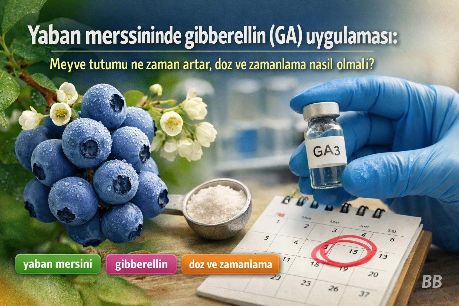 Yaban mersininde gibberellin (GA) uygulaması: Meyve tutumu ne zaman artar, doz ve zamanlama nasıl olmalı? gorseli