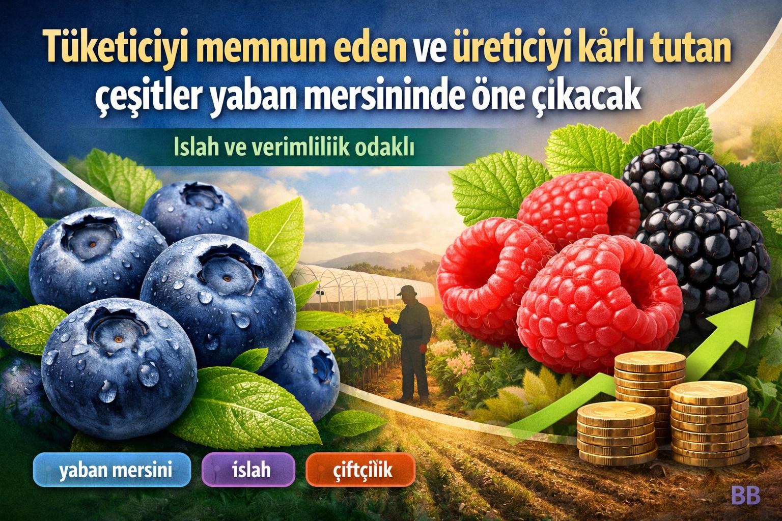 Tüketiciyi memnun eden ve üreticiyi kârlı tutan çeşitler yaban mersininde öne çıkacak görseli