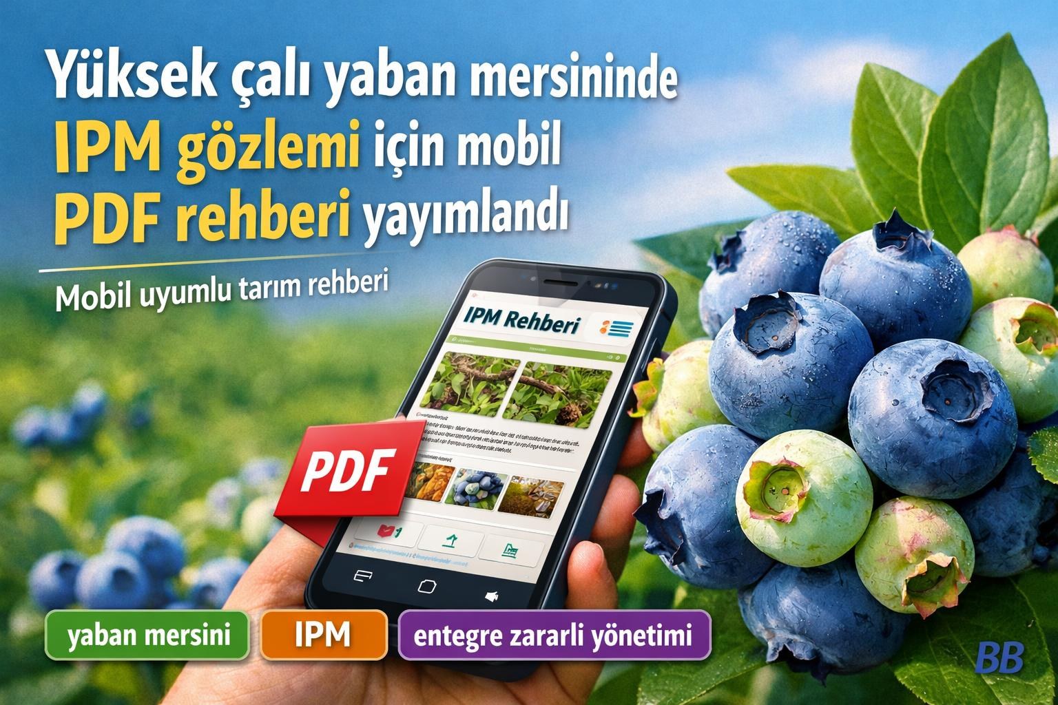 Yüksek çalı yaban mersininde IPM gözlemi için mobil PDF rehberi yayımlandı görseli