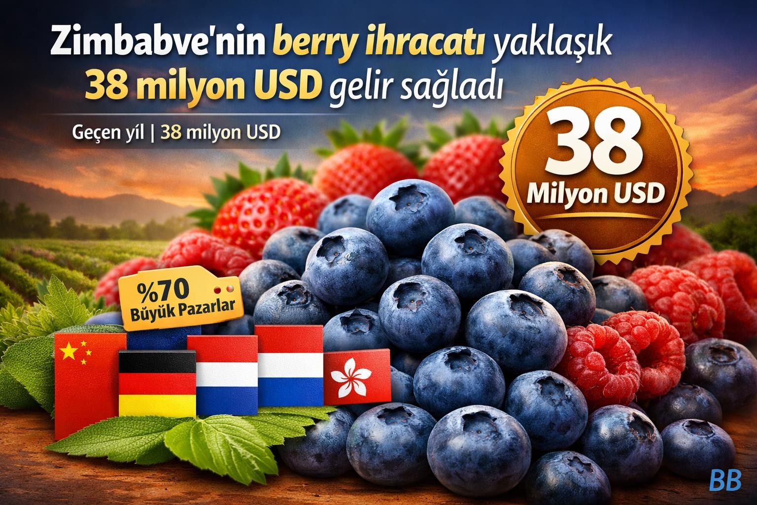 Zimbabve'nin berry ihracatı yaklaşık 38 milyon USD gelir sağladı görseli