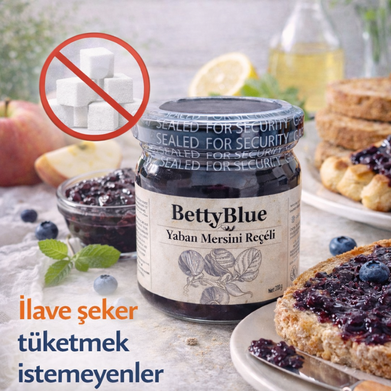 Hafif Yaban Mersini Reçeli (Şekersiz, Organik Elma Suyu Konsantresi ile) - 200 gr gorseli 3